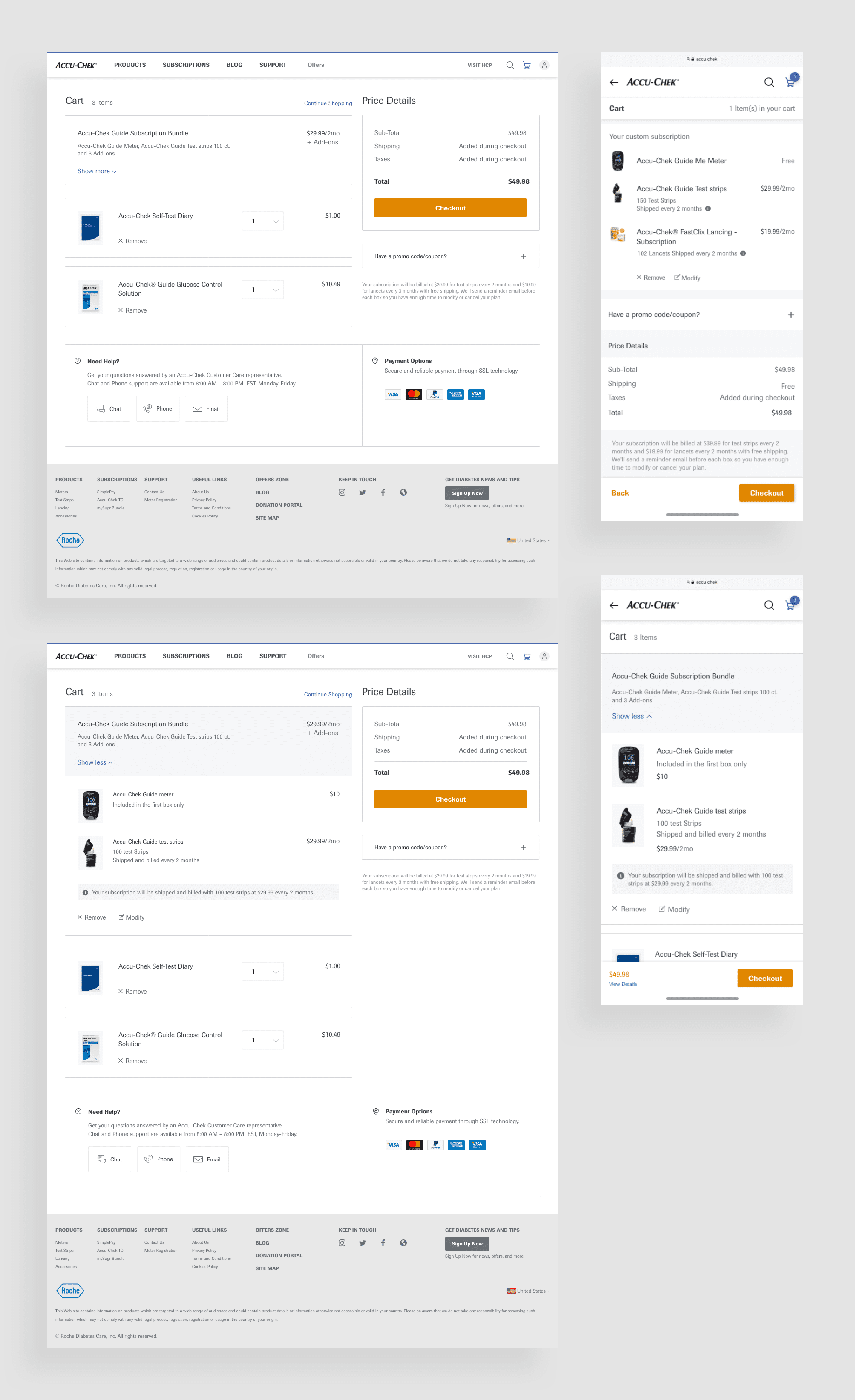 Final Cart page design